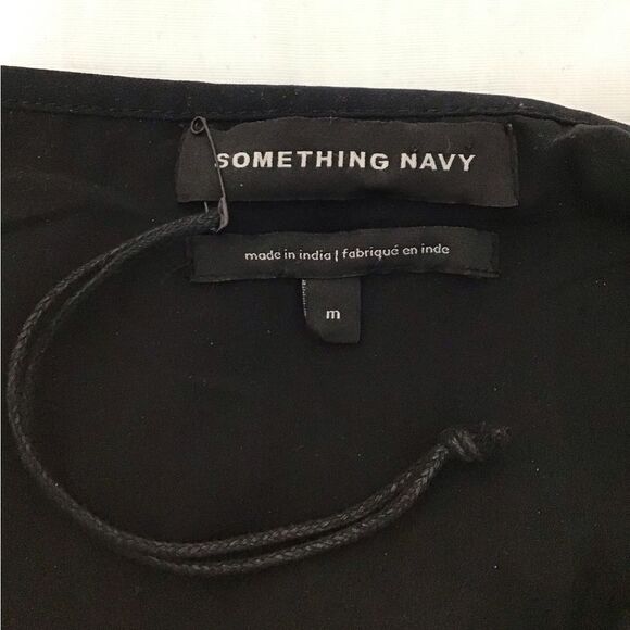 Something Navy Black Midi Slip Skirt Sequin Size Medium - Picture 12 of 12